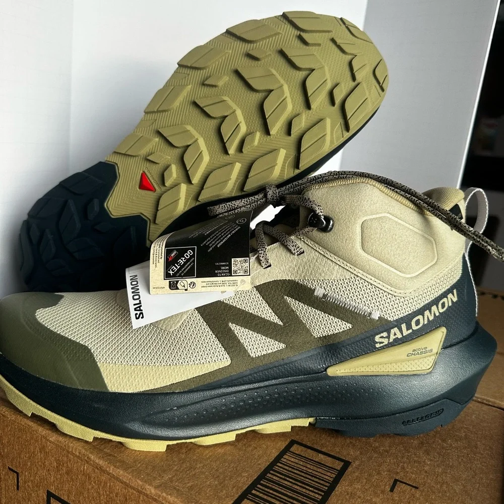 Salomon Men's Athletic Shoes in Khaki and Dark Green - Picture 2 of 4
